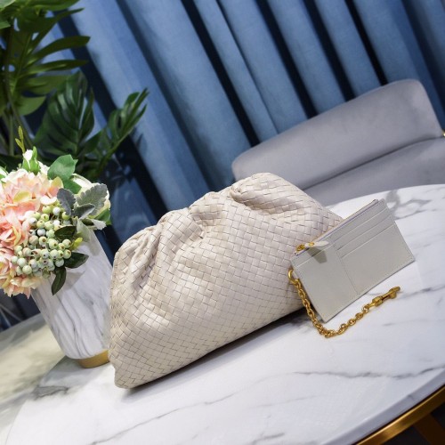 Kabelka Bottega Veneta Weave Clutch 585853 Bílá