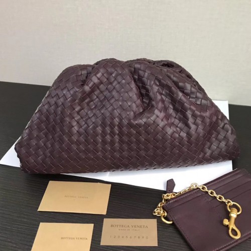 Tkaná psací kabelka Bottega Veneta 585853 tmavě fialová