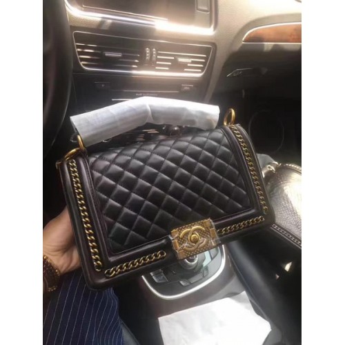 Chlapecká kabelka Chanel Flap Bag Originální telecí kůže A67086B Černá