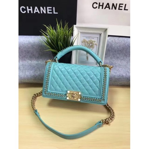 Chlapecká kabelka Chanel Flap Bag Originální telecí kůže A67086B Zelená