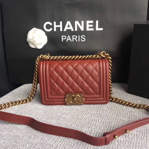Chlapecká kabelka Chanel z originální kůže A67086 červená