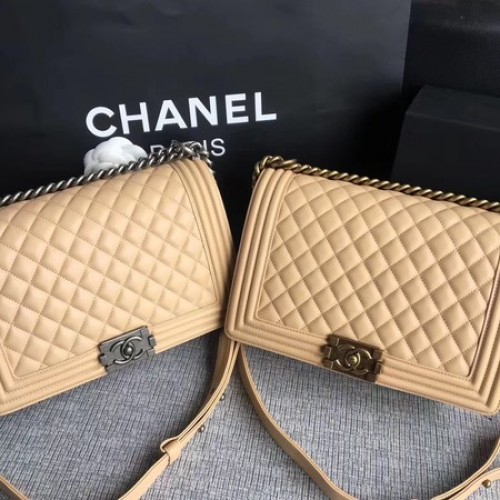 Chlapecká kabelka Chanel Flap Bags Original Sheepskin Leather A67088 Meruňková