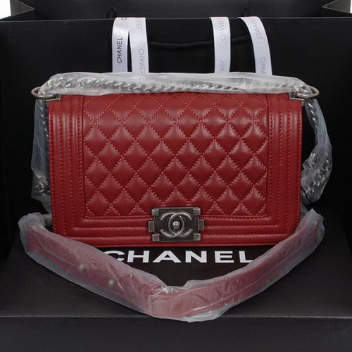 Chlapecká kabelka Chanel Flap Ramenní z ovčí kůže A58500 Maroon