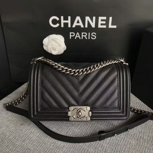 Chlapecké hodinky Chanel Original Chevron Leather 67086 Černé