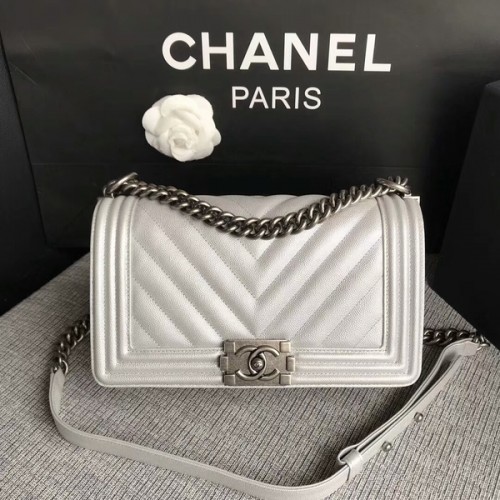 Chlapecké hodinky Chanel Original Chevron Leather 67086 Bílé