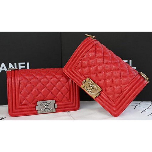 Miniaturní kabelka Chanel s klopami, originální vzor Cannage A67085, červená