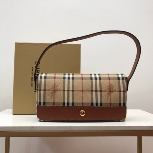 Kožená kabelka přes rameno BurBerry 80118 hnědá