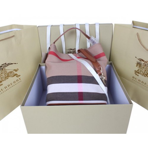 Burberry střední Brit Check hobo kabelka 1151 pšeničná