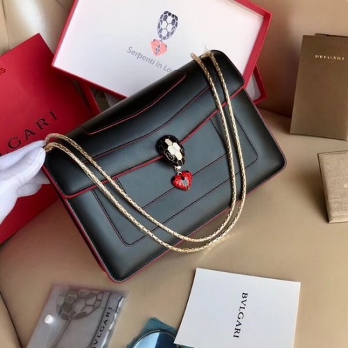 Bvlgari Forever serpenti in love Originální kabelka přes rameno z telecí kůže 2466 černá