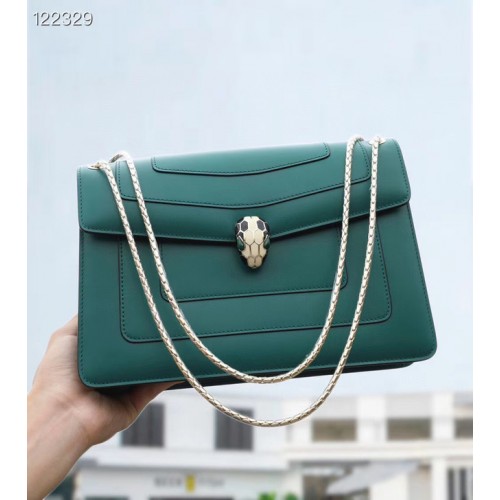 Kožená crossbody kabelka Bvlgari Serpenti Forever 20288 Emerald