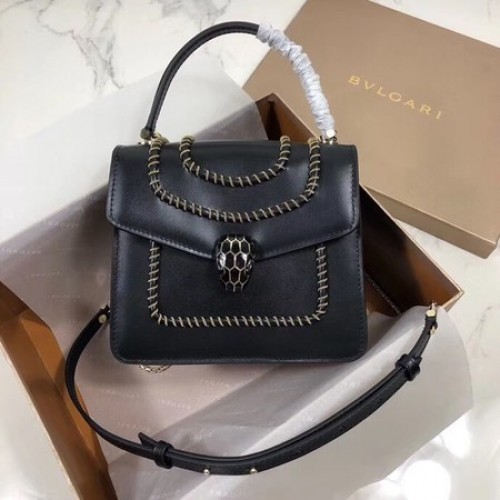 Kožená malá crossbody kabelka Bvlgari Serpenti Forever B286999 černá