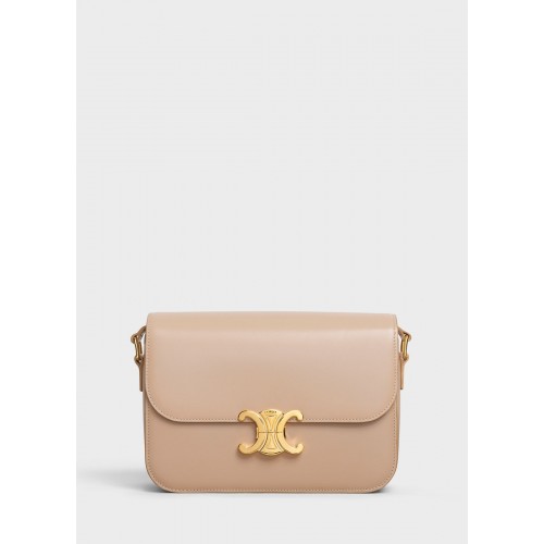 Střední kabelka Celine C z dvoubarevné prošívané telecí kůže CL87253 Camel