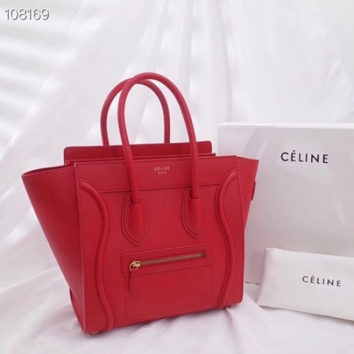 Kabelka Celine Micro Luggage z laminované jehněčí kůže 167793-10
