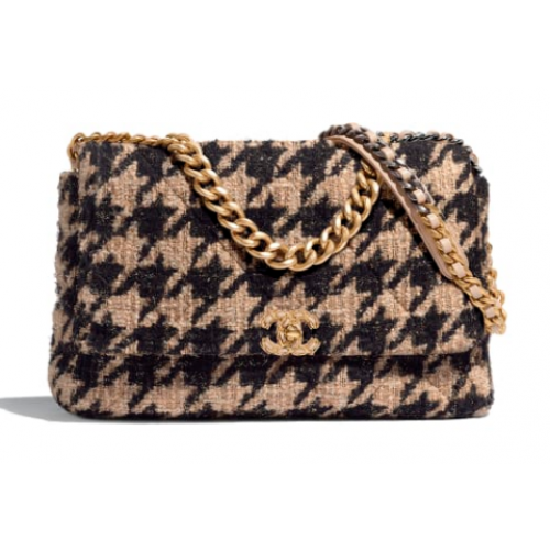 Kabelka CHANEL 19 Flap AS1162 meruňková a černá