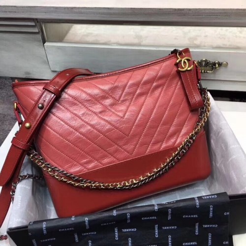CHANEL GABRIELLE Originální kožená kabelka Hobo A93842 červená