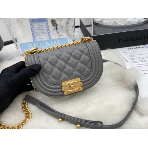 CHANEL MESSENGER BAG MINI BOY AS3351 šedá