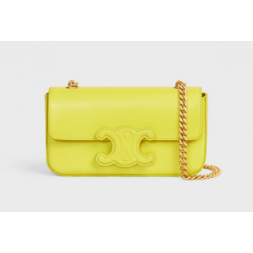 Celine ŘETĚZKOVÁ TAŠKA PŘES RAMENO TRIOMPHE Z LESKLÉ TELECÍ KŮŽE 199243 ANIS