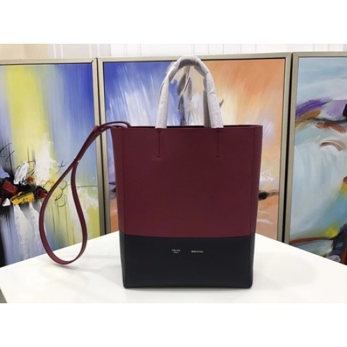 Celine Cabas Phantom Bags Original Leather C3365 Wine&Black