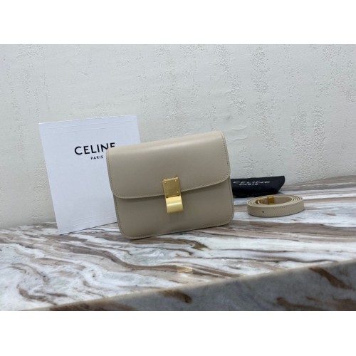 Celine Classic Box Teen Flap Bag Originální Telecí Kůže 3379 Šedá