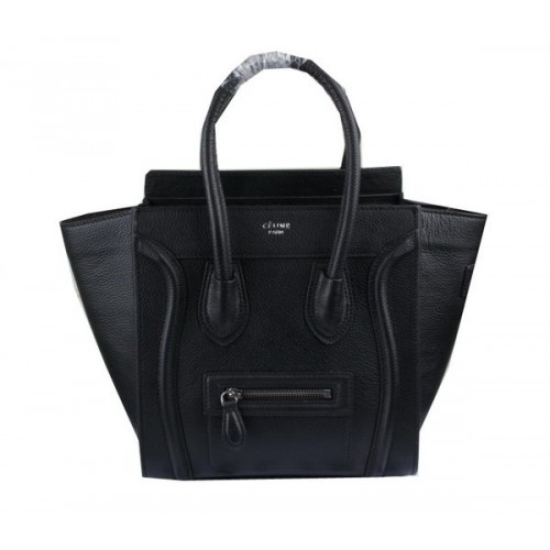 Celine Luggage Micro Boston Bag Clemence Leather CT33081 Černá