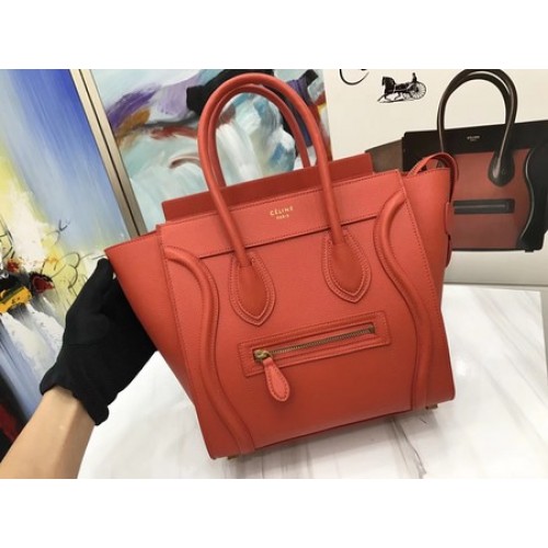 Celine Luggage Micro Tote Bag Original Leather CLY33081M Oranžová