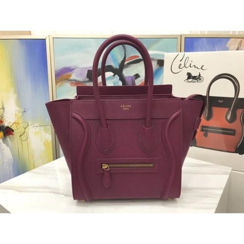 Celine Luggage Micro Tote Bag Original Leather CLY33081M Fialová