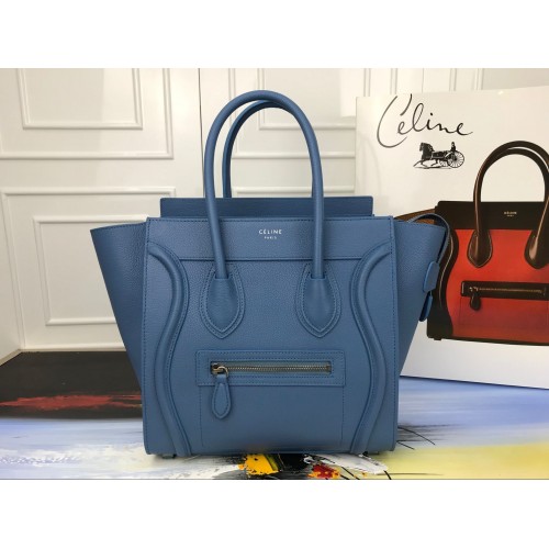 Celine Luggage Micro Tote Bag Original Leather CLY33081M modrá