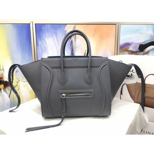 Celine Luggage Phantom Tote Bag Calfskin Leather CT3372 tmavě šedá