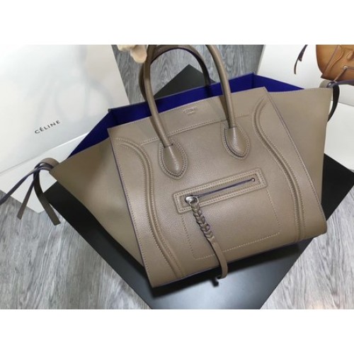 Celine Luggage Phantom Tote Bag Calfskin Leather CT3372 Šedá a modrá