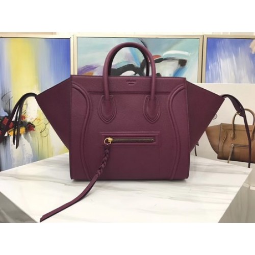 Celine Luggage Phantom Tote Bag z telecí kůže CT3372 vínová
