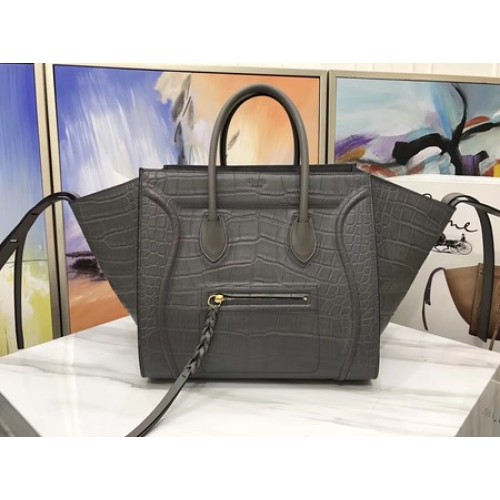 Celine Luggage Phantom Tote Bag z krokodílí kůže CT3372 šedá