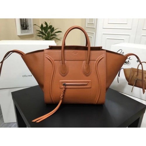Celine Luggage Phantom Tote Bag Hladká kůže CT3372 Hnědá