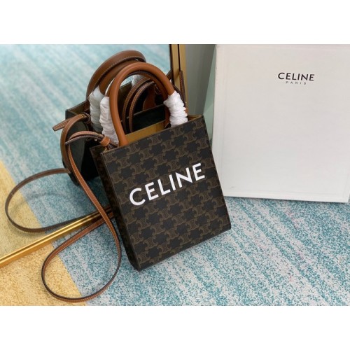 Celine MINI CABAS VERTICAL V TRIOMPHE CANVAS 194372 černá
