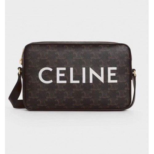 Celine MINI FOLCO TAŠKA V TRIOMPHE CANVAS CL9450 černá
