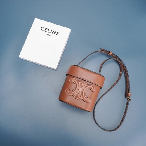 Celine MINI TEEN KLASICKÁ TAŠKA V KRABICI Z TELECÍ KŮŽE 199263 HNĚDÁ