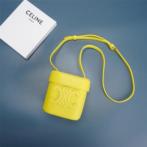 Celine MINI TEEN KLASICKÁ TAŠKA V KRABICI Z TELECÍ KŮŽE 199263 žlutá