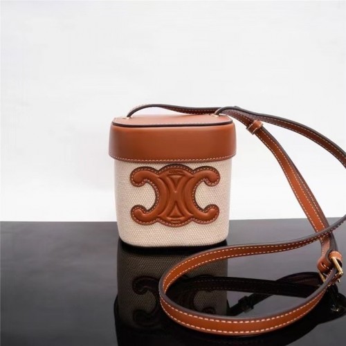 Celine MINI TEEN KLASICKÁ KABELKA Z PLÁTNA A TELECÍ KŮŽE S NÁVODEM 199263 hnědá