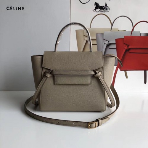 Celine NANO BELT BAG Z TELECÍ KŮŽE S VLNOU ŘÍZOU 99970 Tmavě hnědá
