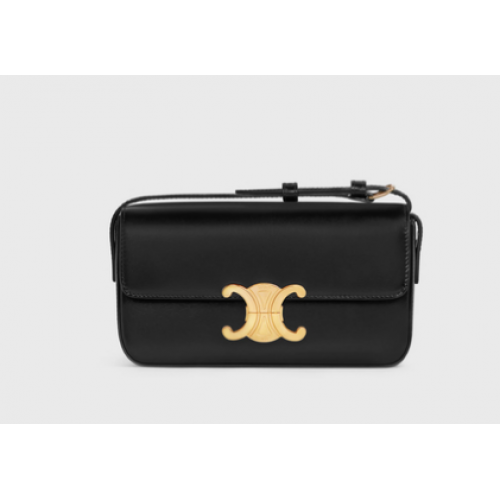 Celine TRIOMPHE TAŠKA PŘES RAMENO Z PŘÍRODNÍ TELECÍ KŮŽE 194143 černá