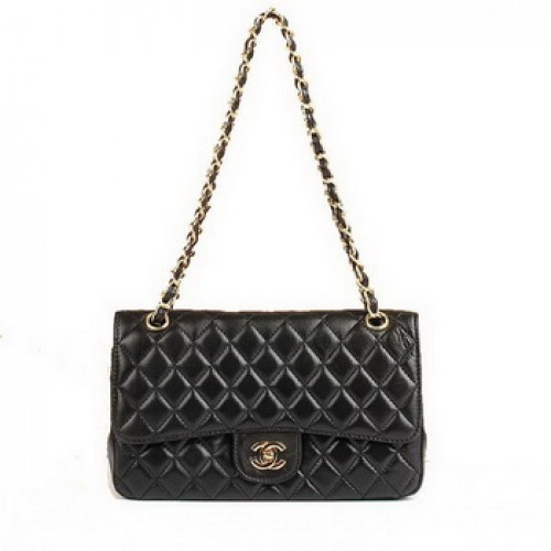Kabelka Chanel 2.55 Series Flap Bag 1112 černá kůže se zlatým kováním