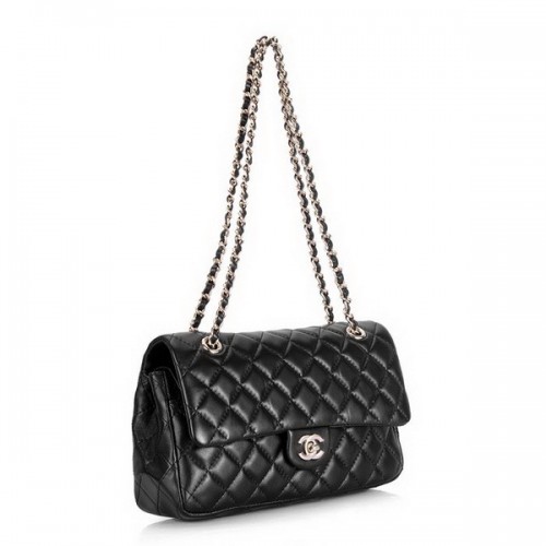 Kabelka Chanel 2.55 Classic Series Flap Bag 1112 černá kůže se zlatým kováním