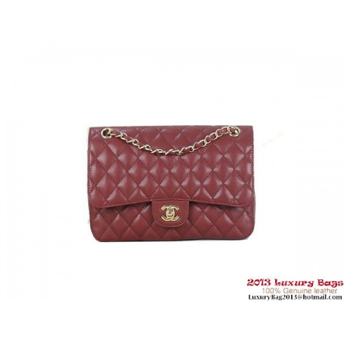 Chanel 2.55 Klasická klopová kabelka Bordeaux Originální Cannage Patterns Kožená Zlatá