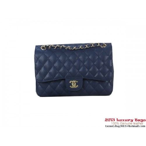 Chanel 2.55 Klasická klopová kabelka Royal Blue Originální Cannage Patterns Kožená Zlatá