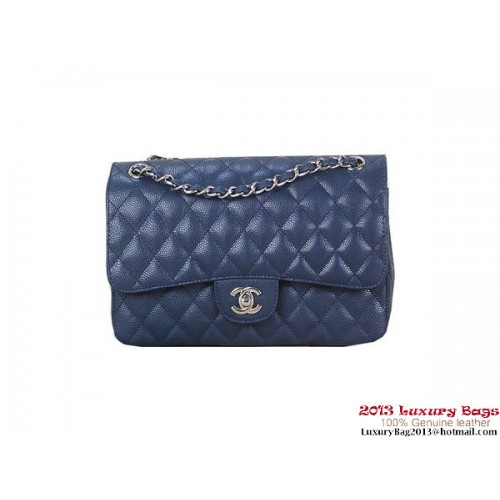 Chanel 2.55 Klasická klopová kabelka RoyalBlue Originální Cannage Patterns Kožená Stříbrná