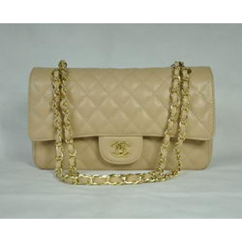 Prošívaná kabelka Chanel 2.55 Quilted Flap Bag 1112 Meruňková se zlatými detaily