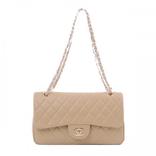Chanel 2.55 Series Classic Flap Bag 1112 Meruňková Ovčí Kůže Zlatá