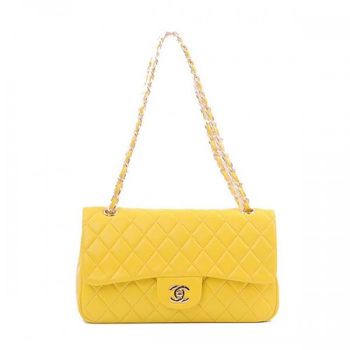 Chanel 2.55 Series Classic Flap Bag 1112 Citrónově zlatá ovčí kůže