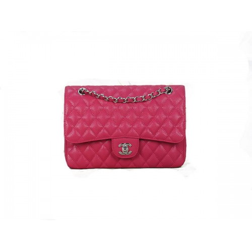 Chanel 2.55 Series Classic Flap Bag 1112 Rose Cannage Pattern Original Leather Silver
