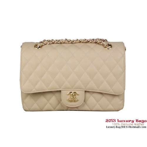 Chanel 2.55 Series Classic Flap Bag Original Cannage Patterns Leather Apricot