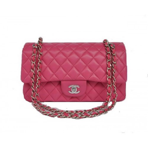 Levná kabelka Chanel 2.55 Series Flap Bag 1112 Rose Sheepskin Leather Silver Hardware